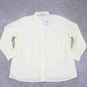 Chestnut Hill Shirt NWT Mens ‎ 2XL XXL Yellow Performance 100% Cotton L/S Button